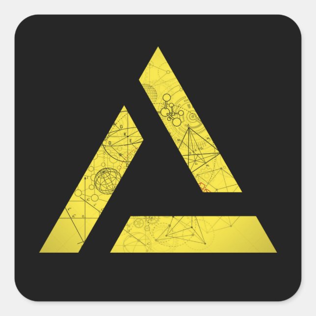 Pegatina Cuadrada Delta - Símbolos matemáticos (Anverso)