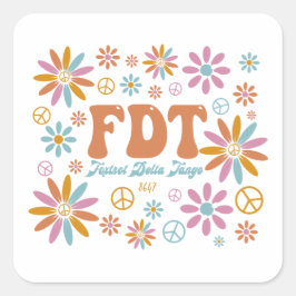 Pegatina Cuadrada Delta Tango de Foxtrot FDT retro
