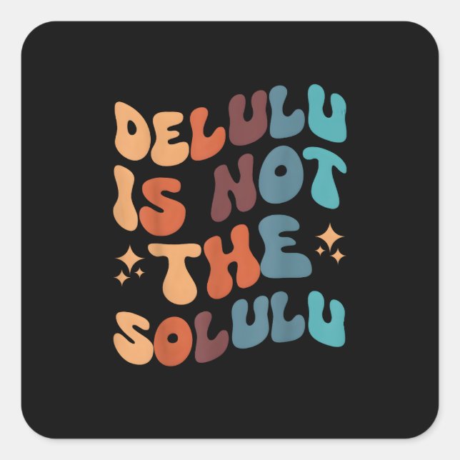 Pegatina Cuadrada Deluluu hace que el mundo gire (Anverso)
