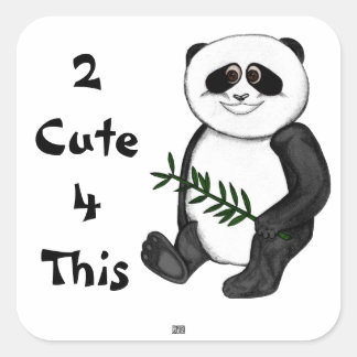 Pegatina Cuadrada Demasiado lindo oso panda