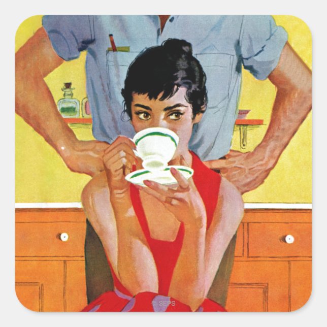 Pegatina Cuadrada Demasiado tarde para inventarse (Anverso)