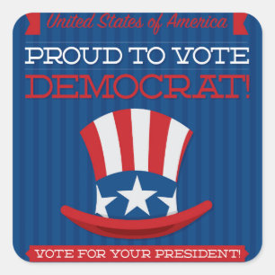 Pegatina Cuadrada Demócrata