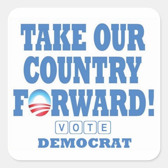 Pegatina Cuadrada Demócrata por el TOCF-Vote - Pegatinas de la Sq (Anverso)