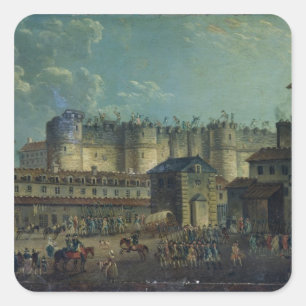 Pegatina Cuadrada Demolición de la Bastilla en 1789