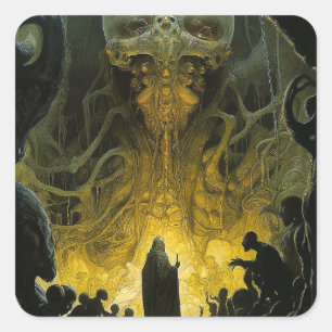 Pegatina Cuadrada Demon Alien Underworld Creature