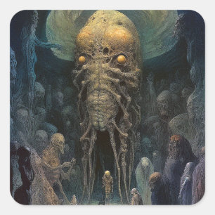 Pegatina Cuadrada Demon Alien Underworld Creature