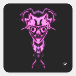 Pegatina Cuadrada Demon del busto del Underworld v0.1