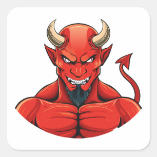 Pegatina Cuadrada Demonio 