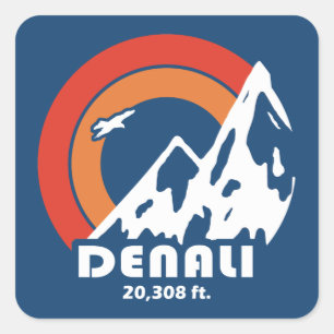 Pegatina Cuadrada Denali Sun Eagle