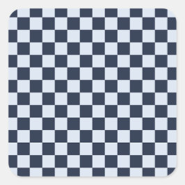 Pegatina Cuadrada Denim rinse checkerboard pattern