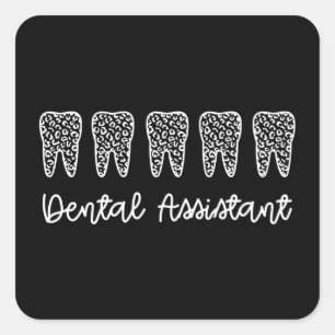 Pegatina Cuadrada Dental Assistant   Gifts for Assistant Dentist