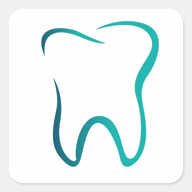 Pegatina Cuadrada Dental Tooth Dentist Medical Image (Anverso)