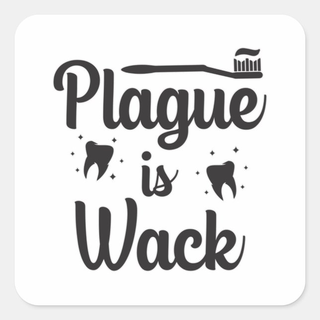 Pegatina Cuadrada Dentist Dental Médica Boca Dientes Dientes Dientes (Anverso)