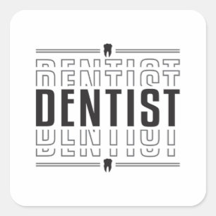 Pegatina Cuadrada Dentista dental Dentist Dental Funny Gift Idea