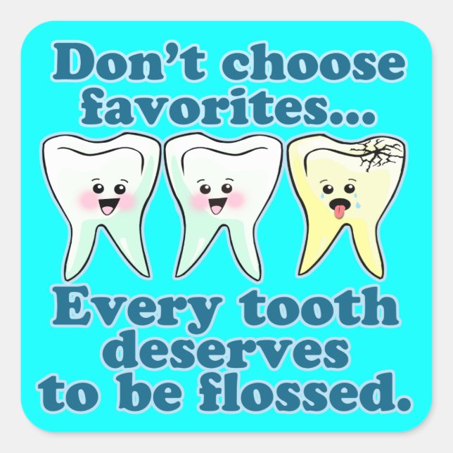 Pegatina Cuadrada Dentista Dental Hygienist Dentist (Anverso)