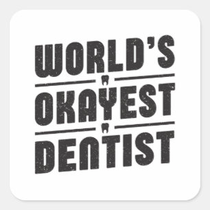 Pegatina Cuadrada Dentista Dentística Dientes Dentales Idea de regal