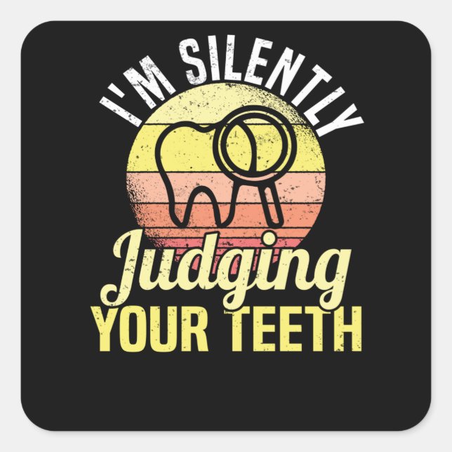 Pegatina Cuadrada Dentista Profesional Dental Técnico Dental Dental  (Anverso)