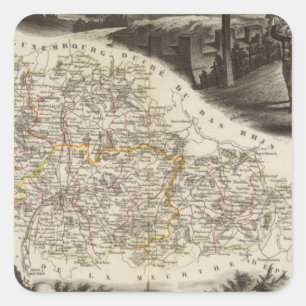Pegatina Cuadrada Departamento de Mosela