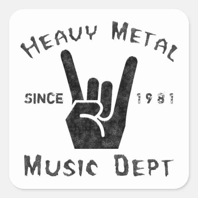 Pegatina Cuadrada Departamento de Música Metalizado Pesada (Anverso)