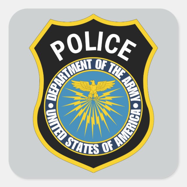 Pegatina Cuadrada Departamento de Policía del Ejército (Anverso)