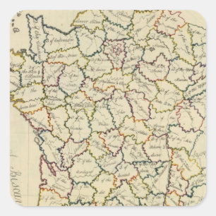 Pegatina Cuadrada Departamentos de Francia
