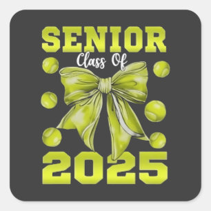 Pegatina Cuadrada Deporte de graduado senior de Softball 2025