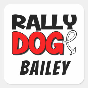 Pegatina Cuadrada Deporte de obediencia canina personalizado de rall