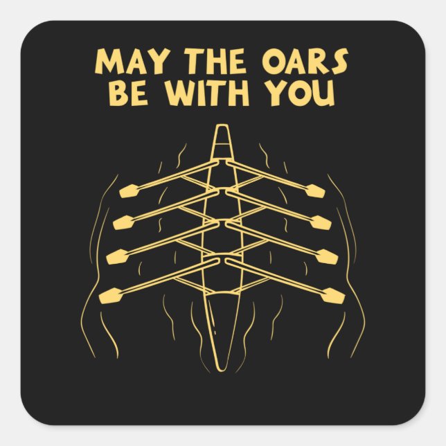 Pegatina Cuadrada Deporte de remo (Anverso)