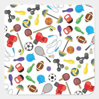 Pegatina Cuadrada Deporte En El Mundo