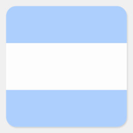 Pegatina Cuadrada Deportiva Chic Elegante Ancha Azul Claro Blanco a 