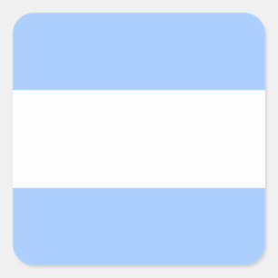 Pegatina Cuadrada Deportiva Chic Elegante Ancha Azul Claro Blanco a 