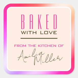 Pegatina Cuadrada Depósito de degradado de color rosa rosa brillante