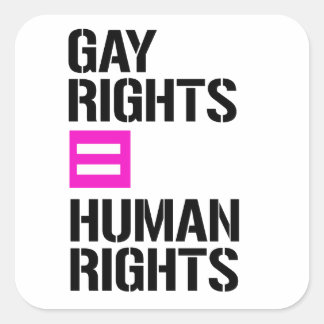 Pegatina Cuadrada Derechos de los gays iguales derechos humanos