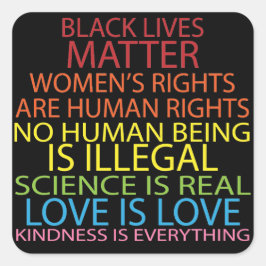 Pegatina Cuadrada Derechos Humanos