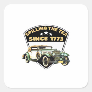 Pegatina Cuadrada Derrame El Té Desde La Prima De 1773