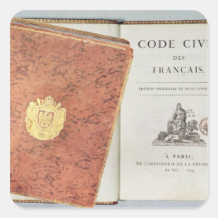 Pegatina Cuadrada DES Francais de Le Code Civil
