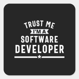 Pegatina Cuadrada desarrollador de software
