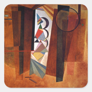 Pegatina Cuadrada Desarrollo de Kandinsky en la pintura abstracta ma