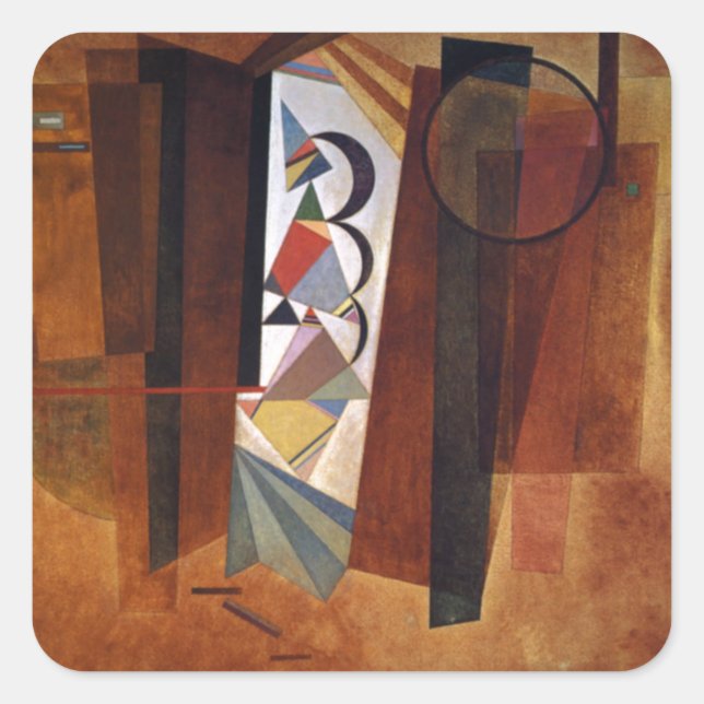 Pegatina Cuadrada Desarrollo de Kandinsky en la pintura abstracta ma (Anverso)