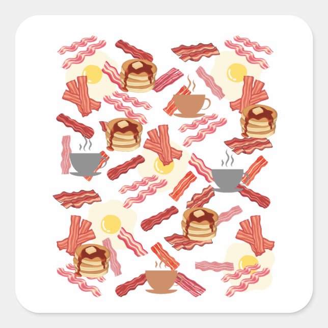 Pegatina Cuadrada Desayuno (Anverso)