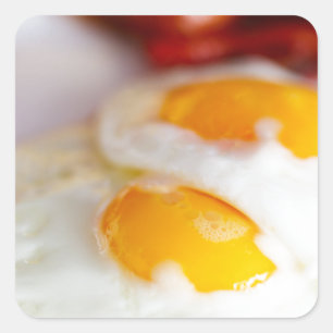 Pegatina Cuadrada Desayuno de huevos duros