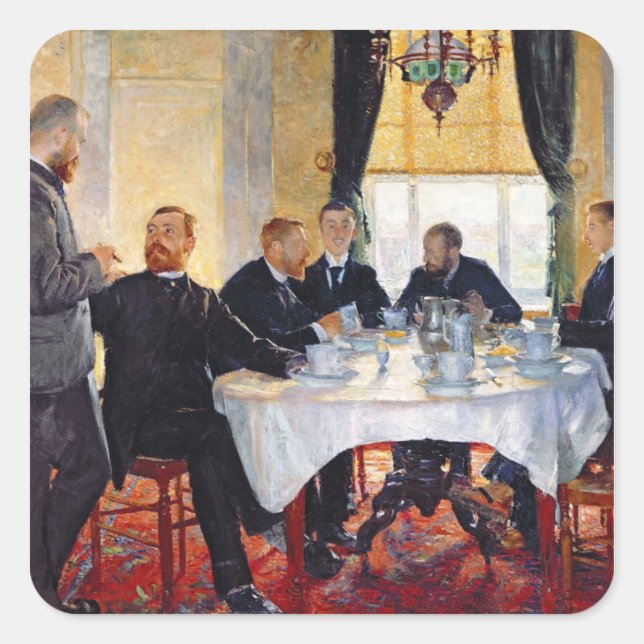 Pegatina Cuadrada Desayuno en Blankenberghe (Anverso)
