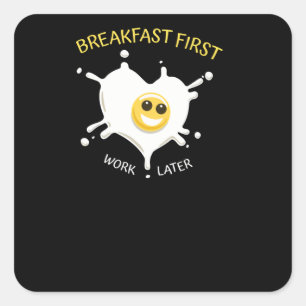 Pegatina Cuadrada Desayuno primero