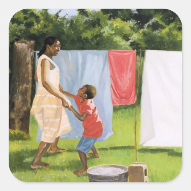 Pegatina Cuadrada Descanso por la tarde 2000 (Anverso)