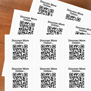Pegatina Cuadrada Descubra más diseño de código QR en línea