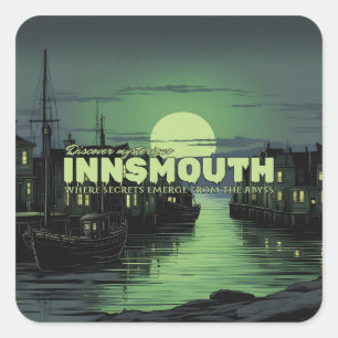 Pegatina Cuadrada Descubre el misterioso Innsmouth