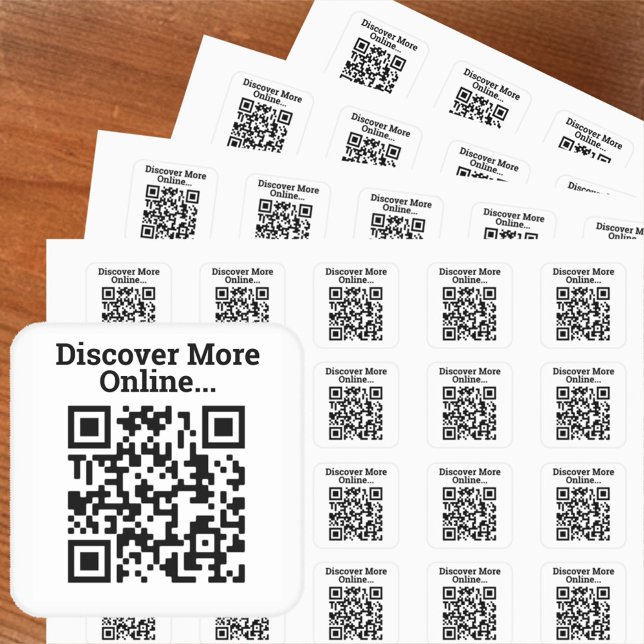 Pegatina Cuadrada Descubre más diseño de código QR en línea (Subido por el creador)