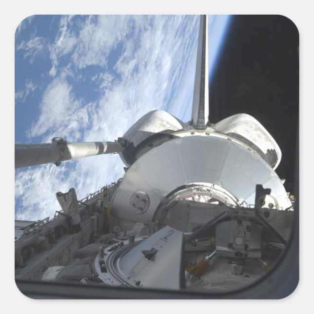 Pegatina Cuadrada Descubrimiento de lanzamientos espaciales 9 (Anverso)