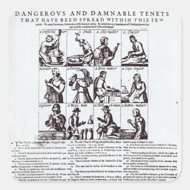 Pegatina Cuadrada Descubrimiento de los más peligrosos (Anverso)