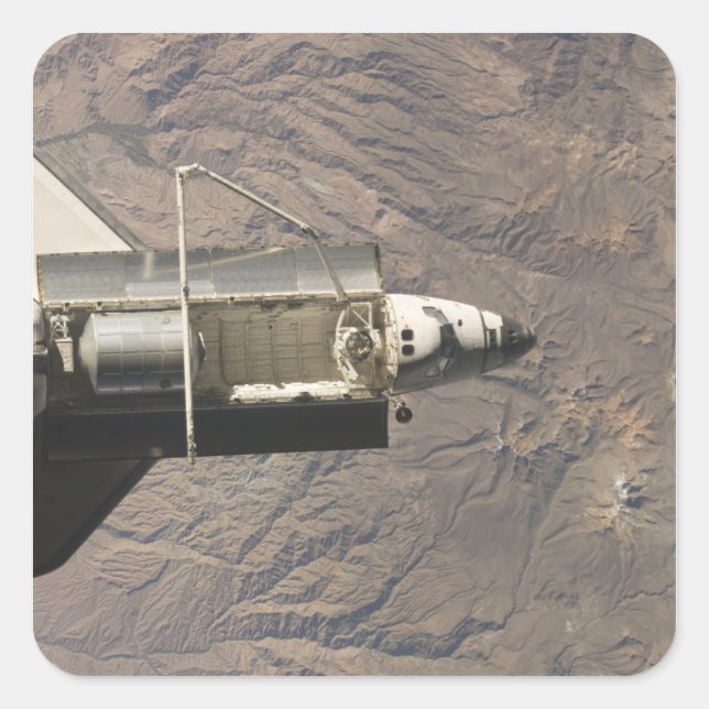 Pegatina Cuadrada Descubrimiento del lanzador espacial 4 (Anverso)